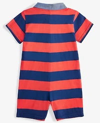 First Impressions Baby Boys Polo Rugby Striped Sunsuit, Exclusively at Macy's
