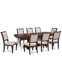 Nelman 9-Pc. Rectangular Dining Set (Table & 8 Side Chairs), Created for Macy's