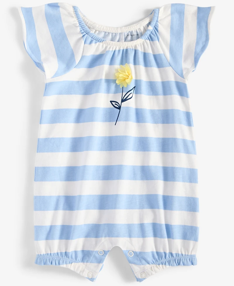 First Impressions Baby Girls Bold Stripe Flower Sunsuit, Exclusively at Macy's