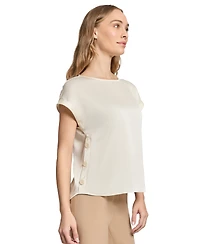 Jones New York Women's Side-Button Short-Sleeve Top