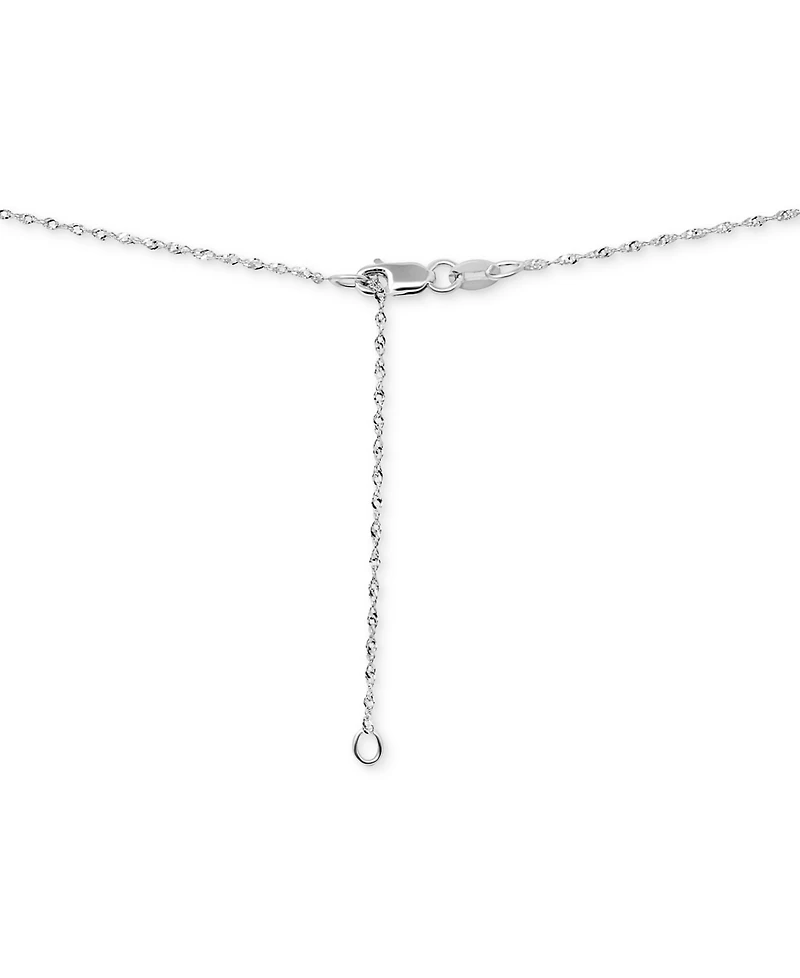 Macy's Princess Cut Emerald (1/2 ct. t.w.) & Diamond (1/8 Pendant Necklace 14k White Gold or Yellow Gold, 16" + 2" extender