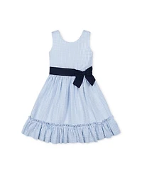 Hope & Henry Toddler Girls Heirloom Sleeveless Special Occasion Seersucker Party Dress with Cross Back