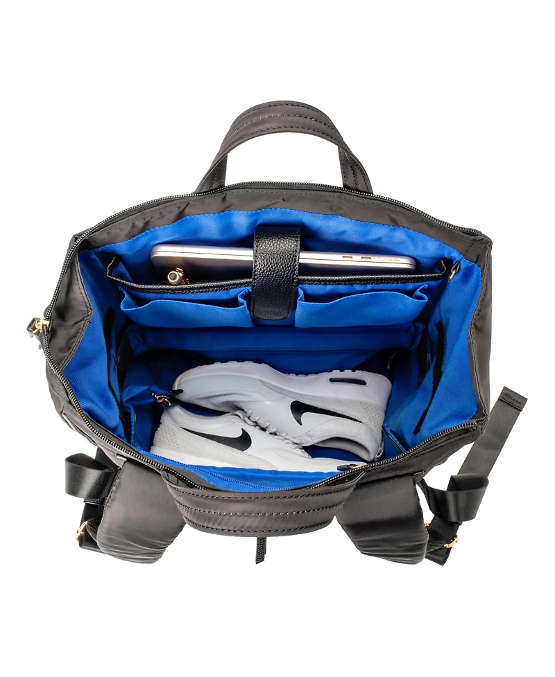 MinkeeBlue Convertible Organizational Amber Backpack with Lunch Bag
