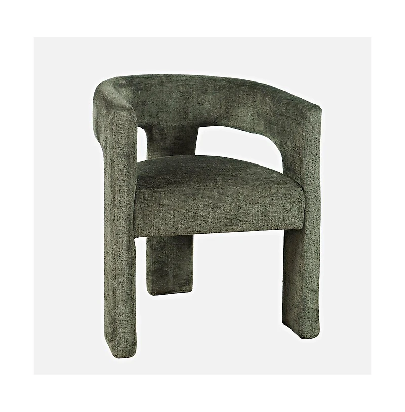 Jofran Gwen Modern Luxury Jacquard Fabric Upholstered Sculpture Armchair