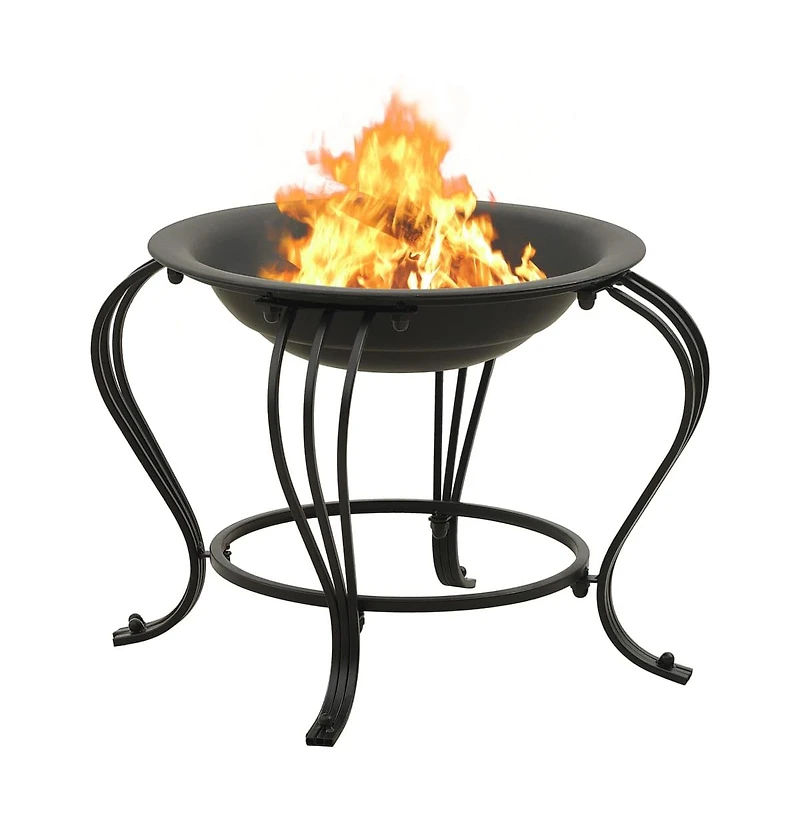 vidaXL Fire Pit with Poker 19.3" Steel