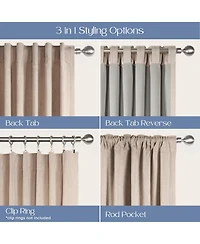 Chenille Blackout Back Tab Curtains Pair