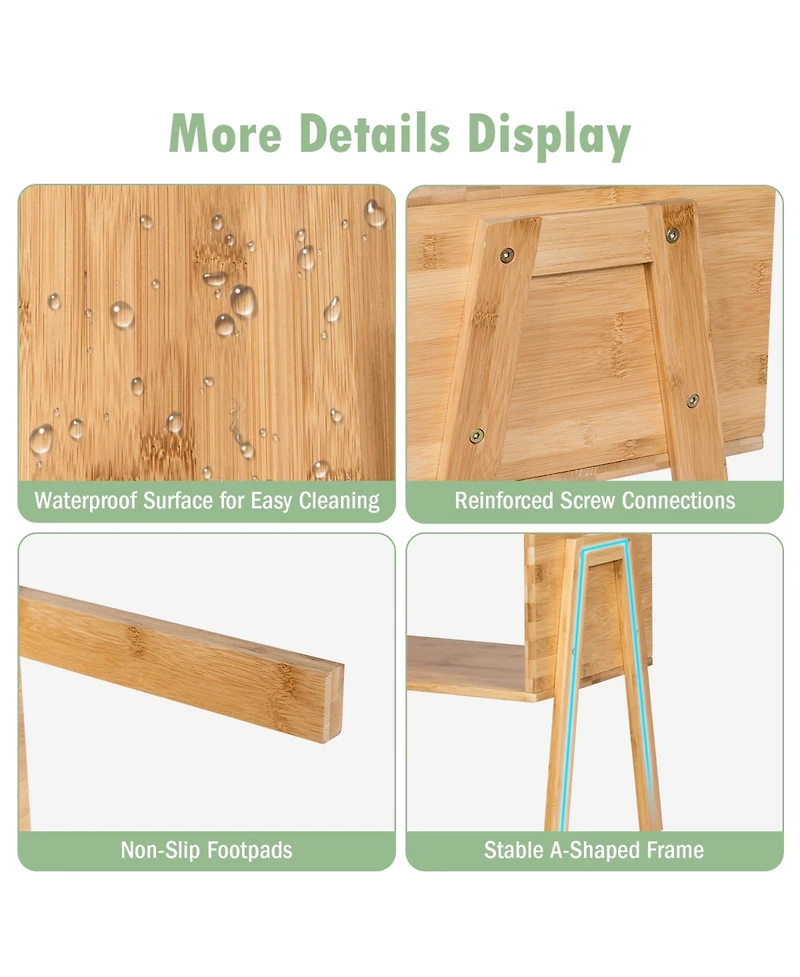 Gouun 2 Pieces Nightstand Sofa Table with Storage Shelf