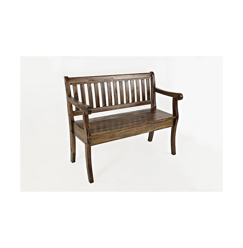 Jofran Artisan's Craft 42" Rustic Farmhouse Distressed Solid Wood Storage Bench