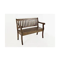 Jofran Artisan's Craft 42" Rustic Farmhouse Distressed Solid Wood Storage Bench