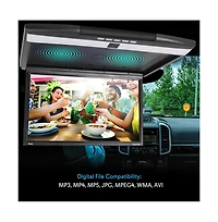 Pyle 17.3'' Car Overhead Monitor with Hdmi, Usb, Micro Sd, 1080p Support
