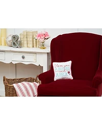 10" x 10" Valentine's Day "I Love You A Bushel And A Peck" Embroidered Small/Petite Size Accent Throw Pillow