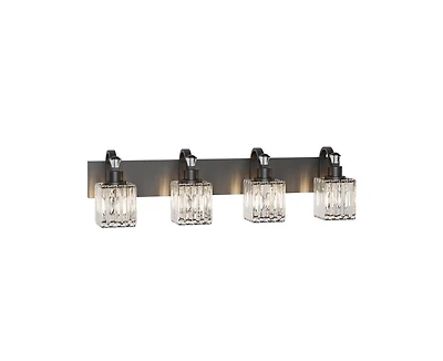 gaomon Modern Crystal Bathroom Vanity Lights Black Bathroom Light Fixtures Crystal Vanity Shower Lights Over Mirror, Mirror Glass Crystal Bathroom Van