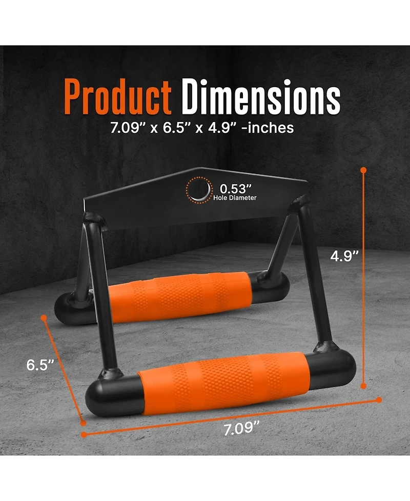 Squatz Double D Row Handle Cable Attachment with Non-Slip Grip