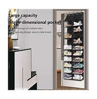gaomon Over The Door Shoe Organizer, Oxford Fabric Hanging Shoe Rack With 20 Large Pockets & 4 Metal Hook, 10 Layers Clear Shoe Holder For Closet Door
