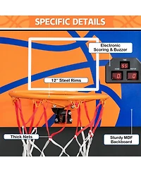 Kuyotq Foldable Single Shot Basketball Arcade Game with Electronic Scorer and Basketballs