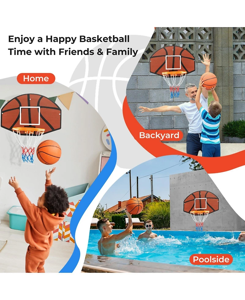 Kuyotq Indoor Outdoor Basketball Games with Large Shatter-proof Backboard