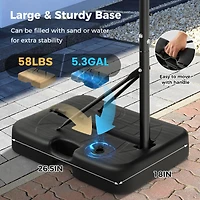 Kuyotq Basketball Hoop 5.6-6.5 Ft Height Adjustable for Kids with Shatterproof Backboard