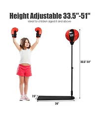 Kuyotq Kids Punching Bag with Adjustable Stand and Boxing Gloves