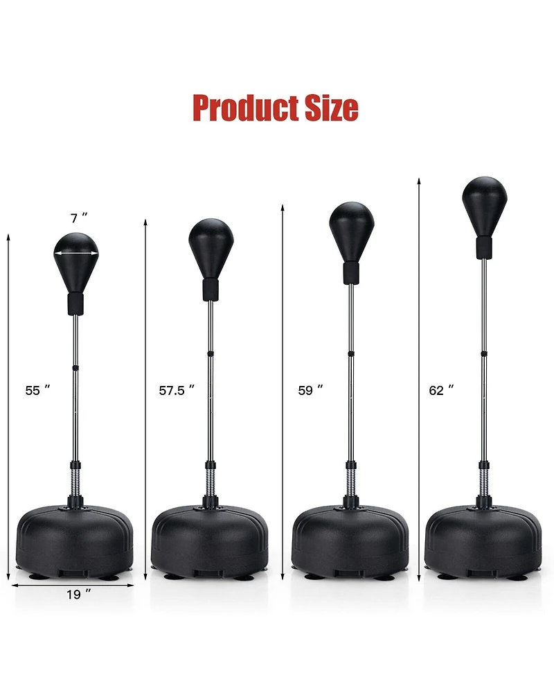 Kuyotq Adjustable Freestanding Punching Bag with Boxing Gloves