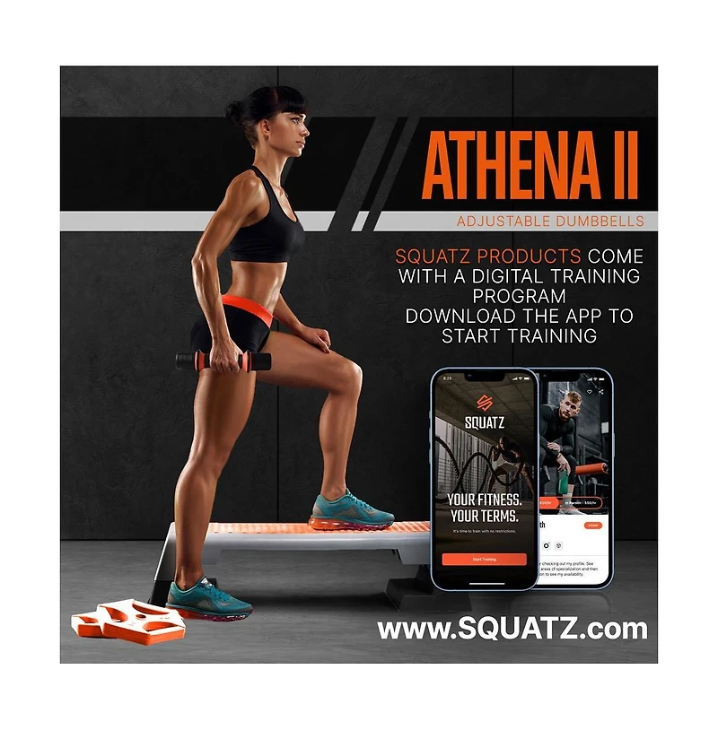 Squatz Adjustable Weight Dumbbells with Non-Slip Grip for Versatile Workouts