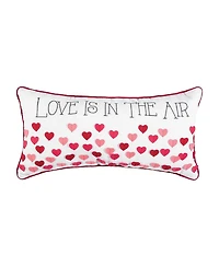 Valentine's Day "Love Is In The Air" Embroidered Accent Pillow, 12" x 24"