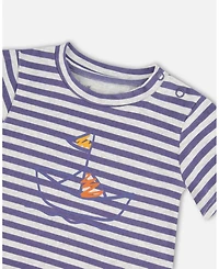 Deux par Deux Baby Boys Organic Cotton Top And Muslin Pant Set Striped Navy