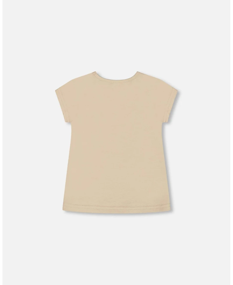 Deux par Toddler Girls Cotton Tee Beige And Cream Koala - Toddler|Child