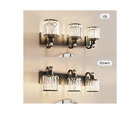 gaomon Modern Crystal Bathroom Vanity Lights Black Bathroom Light Fixtures Crystal Vanity Shower Lights Over Mirror