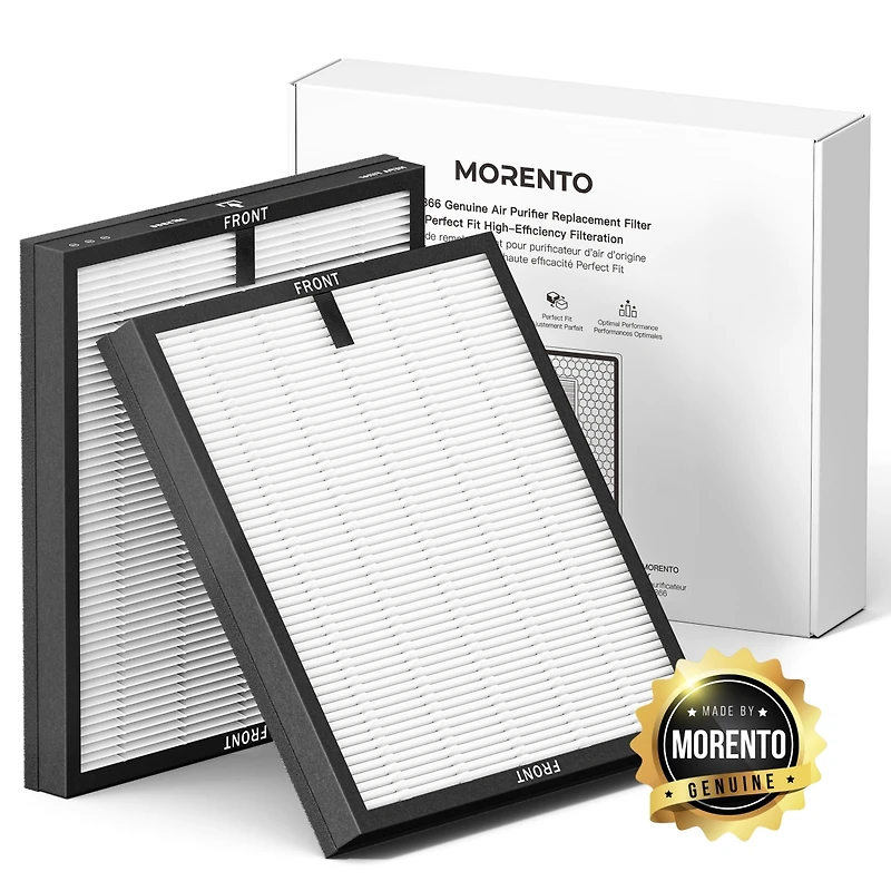 Morento Air Purifier Replacement Filter, True Hepa Filter Compatible with Morento5866, Original Version, 2 Pack