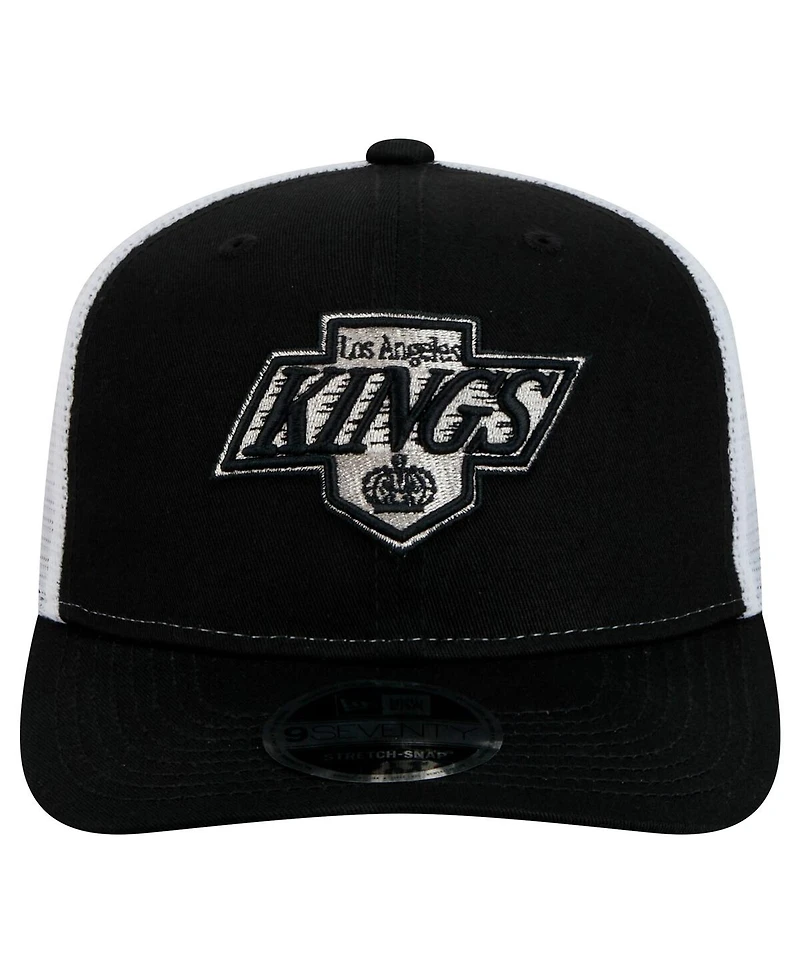 New Era Men's Black Los Angeles Kings Core Trucker 9SEVENTY Stretch-Snap Hat
