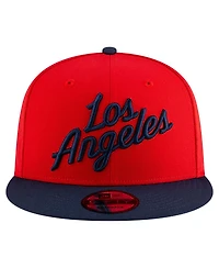 New Era Men's Red/Navy La Clippers Jersey Hook Statement Edition 9FIFTY Snapback Hat