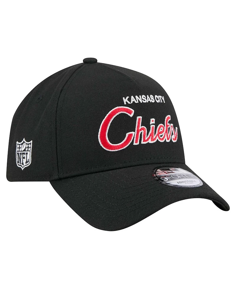 New Era Men's Black Kansas City Chiefs Smith 9FORTY Adjustable hat