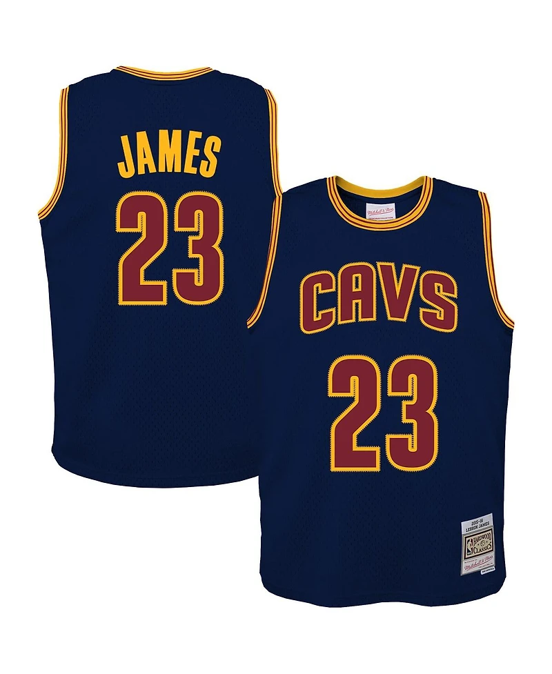 Mitchell & Ness Big Boys and Girls LeBron James Navy Cleveland Cavaliers 2008/09 Hardwood Classics Swingman Jersey