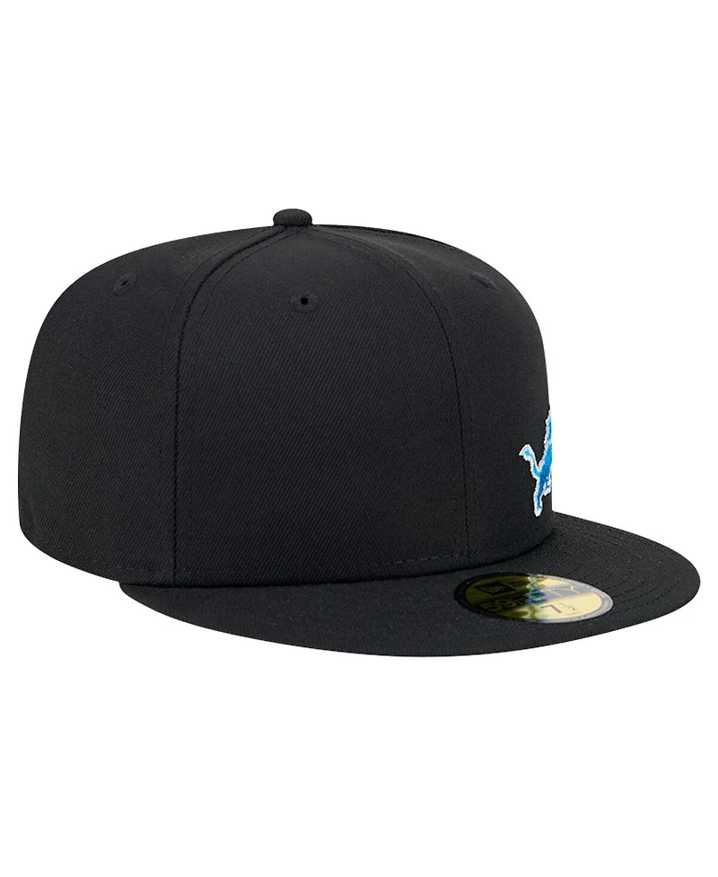 New Era Men's Black Detroit Lions Flawless 59FIFTY Fitted Hat