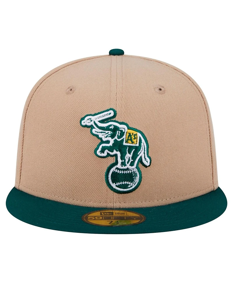 New Era Men's Khaki Athletics 59FIFTY Fitted Hat