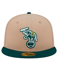 New Era Men's Khaki Athletics 59FIFTY Fitted Hat