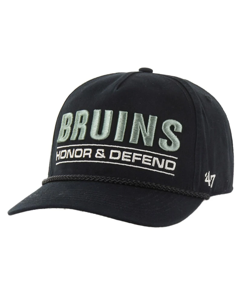 '47 Brand Men's Black Boston Bruins Oht Military Appreciation Homeland Honor and Defend Hitch Adjustable Hat