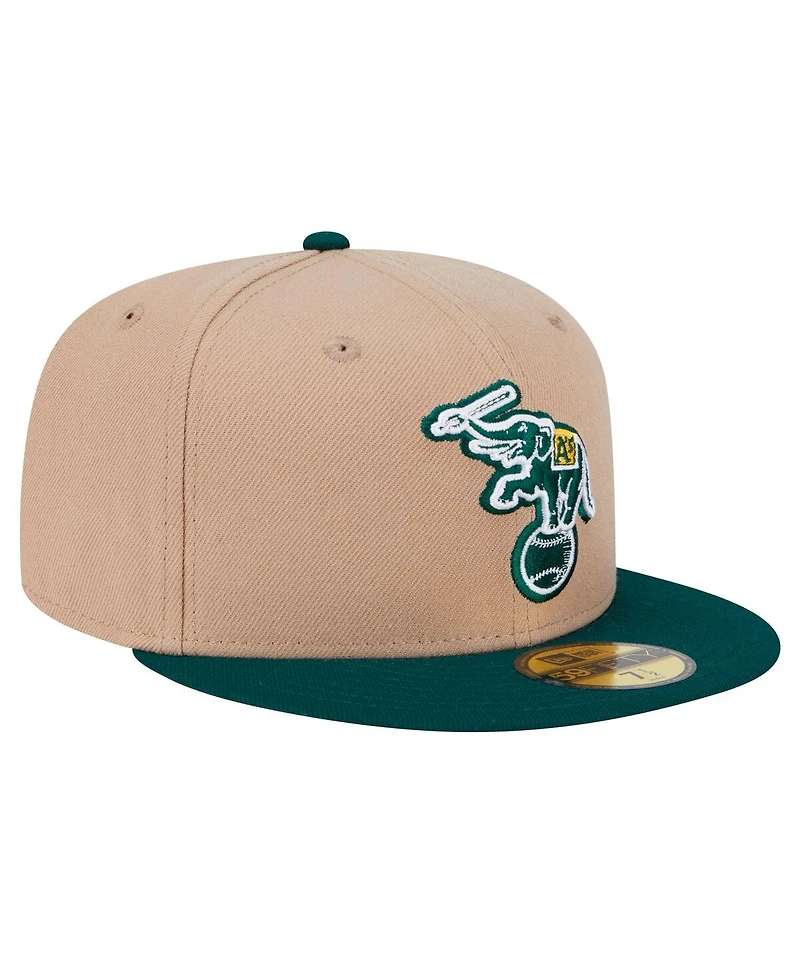 New Era Men's Khaki Athletics 59FIFTY Fitted Hat