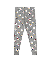 Outerstuff Preschool Heather Gray Pittsburgh Steelers Long Sleeve T-Shirt and Pants Sleep Set