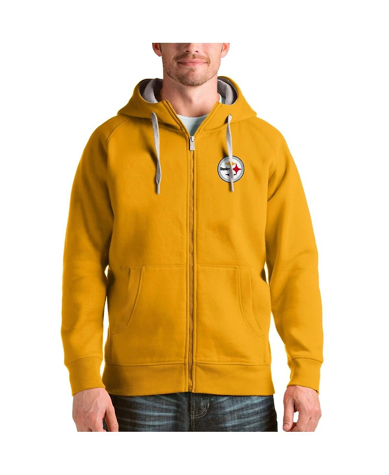 Antigua Men's Gold Pittsburgh Steelers Victory Full-Zip Hoodie