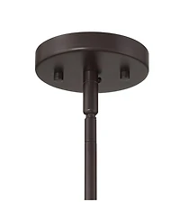 Possini Euro Design Milne 20" Modern Pendant Chandelier Ceiling Light Fixture Dining Room Over Table 5-Light Oiled Bronze and Burnished Brass Fin