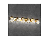 gaomon Modern Crystal Bathroom Vanity Lights Gold Bathroom Light Fixtures Crystal Vanity Shower Lights Over Mirror, Mirror Glass Crystal Bathroom Vani