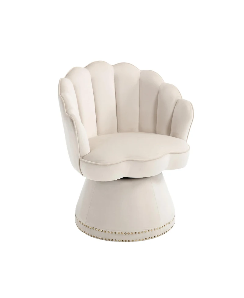 Mondawe 360Degree Swivel Barrel Chair Comfy Round Accent For Living Room Bedroom Office