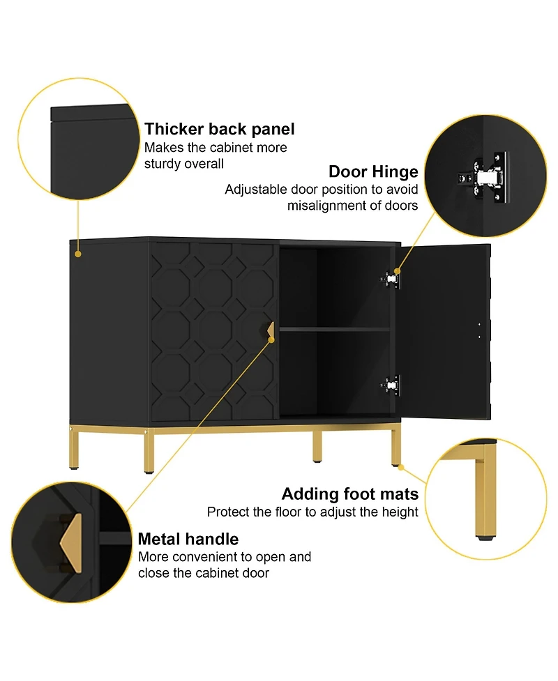 Freestanding Storage Cabinet 2-Door Accent