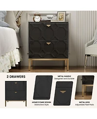 Boyel Living Wooden 2-Drawer Side Table