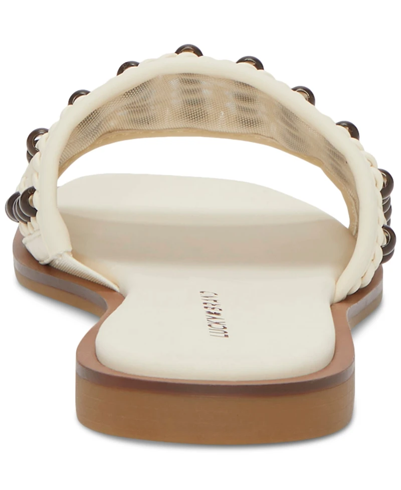 Lucky Brand Women's Gidya Beaded Slide Flat Sandals