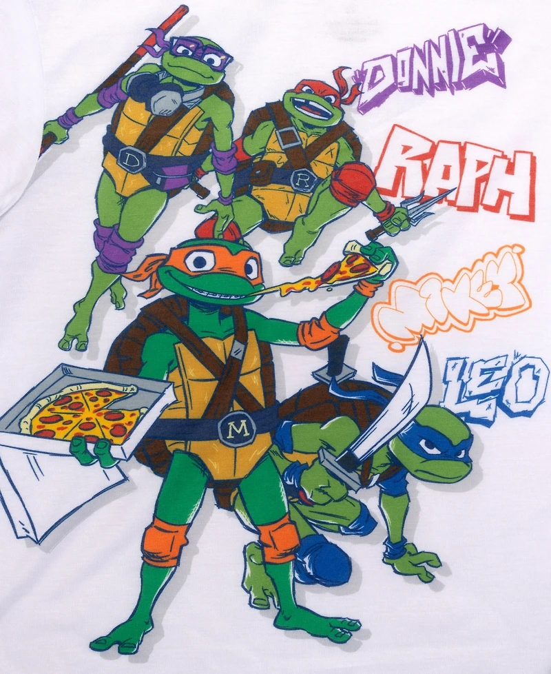 Ninja Turtles Little and Big Boys Short Sleeve Tee Open Leg Pant, 2-Piece Pajama Set