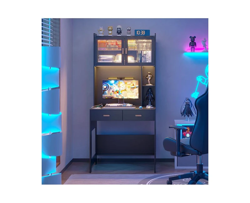Vlsrka Vanity Makeup Desk with Mirror and Lights