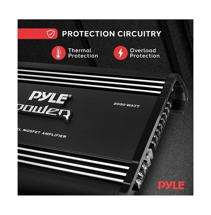 Pyle 4-Channel Bridgeable Mosfet Car Amplifier, 2000 Watts