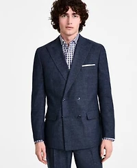 Tommy Hilfiger Mens Modern Fit Double Breasted Linen Suit Separates